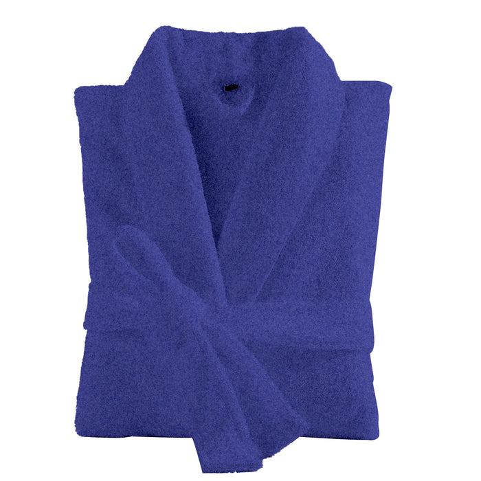 Premium Cotton Blue Terry Bathrobe with Pockets Suitable for Men and Women, Soft & Warm Terry Home Bathrobe, Sleepwear Loungewear, One Size Fits All