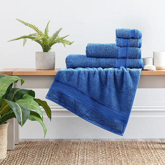 Cotton Home Ultimate Towel Collection - 4 Piece Bundle Blue