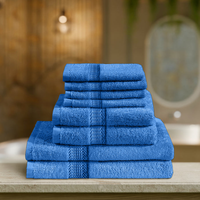 Cotton Home Ultimate Towel Collection - 8 Piece Bundle Blue