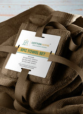 Cotton Home Ultimate Towel Collection - 6 Piece Bundle Brown - Cotton Home