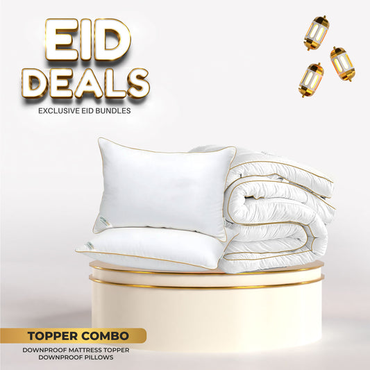 Eid Exclusive Deals on Downproof Mattress Topper and Pillows