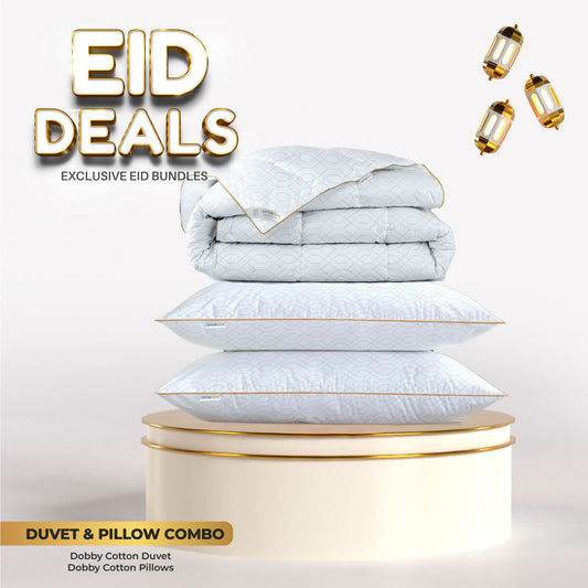 Eid Exclusive Deals on Egyptian Cotton Dobby Duvet and Pillows - Loom