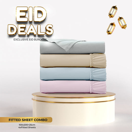 Eid Exclusive Deals on Fitted Sheet Sets 100x200 Pastel