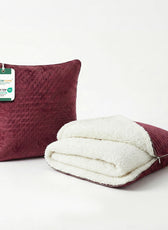 Dormella 2-in-1 Cushion with Blanket 40x40cm Cushion with 220x240cm Blanket Burgundy