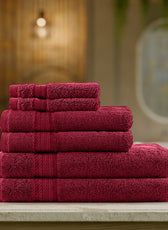 Cotton Home Ultimate Towel Collection - 6 Piece Bundle Burgundy - Cotton Home