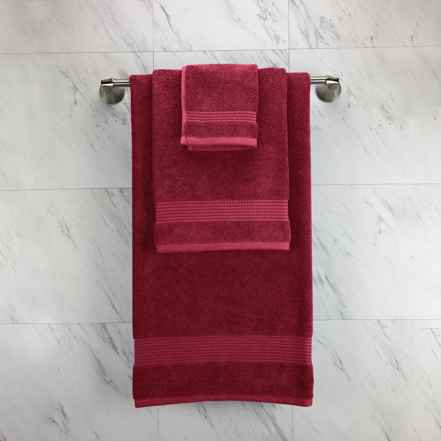 Cotton Home Ultimate Towel Collection - 4 Piece Bundle Burgundy