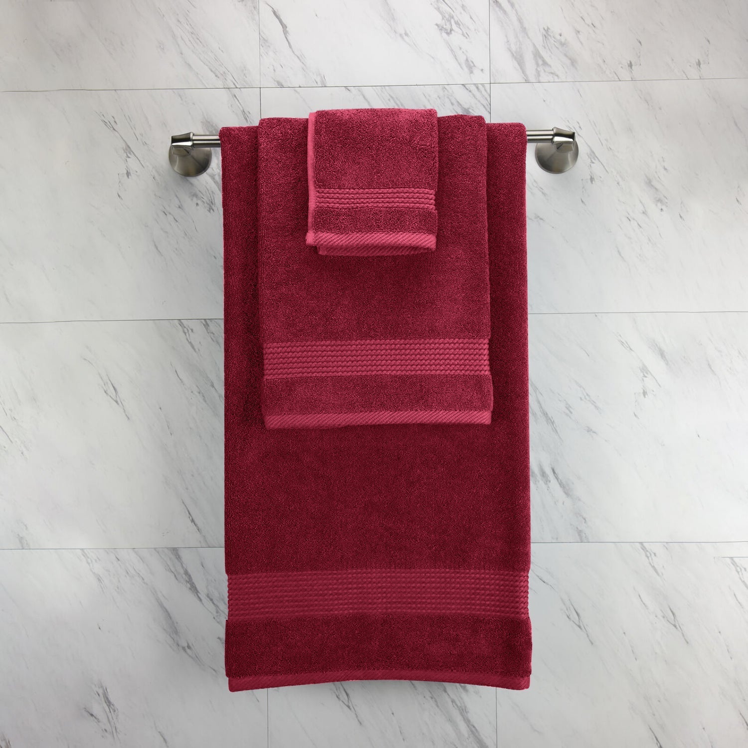 Cotton Home Ultimate Towel Collection - 8 Piece Bundle Burgundy