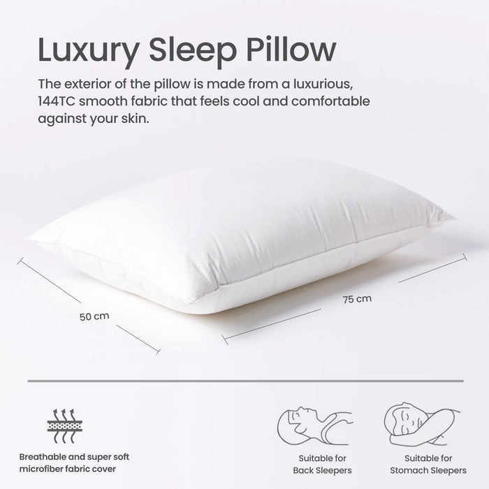 Luxury Sleep Pillow Self Cord 50x75CM - 1000g