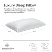 Exquisite Sleep Pillow Pack of 2 Standard Size 50x75cm Ergonomically designed for Side Sleepers 1000g