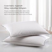 Elite Standard Size Ultra Soft Pack of 2 Pillow with Gray Cord for Ultimate Support Ergonomically designed suitable for Side Sleeper 50x75cm 1000grams