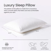 Exquisite Sleep Pillow Standard Size 50x75cm with Self Cord for Ultimate Support Ergonomically designed for Side Sleepers 900g