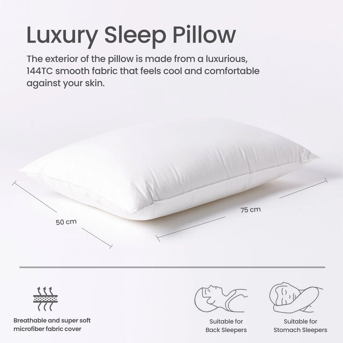 Luxury Sleep Pillow Self Cord 50x75CM - 900g (Set of 2)