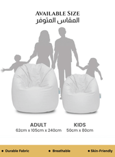 Adult Bean Bag Chair Premium PU Leather  62x105cm - Brown