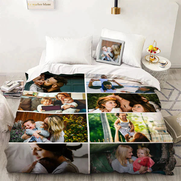 Cotton Blend 1-piece Single 160x220cm Personalized Custom bedding Comforter set with customized photo printed