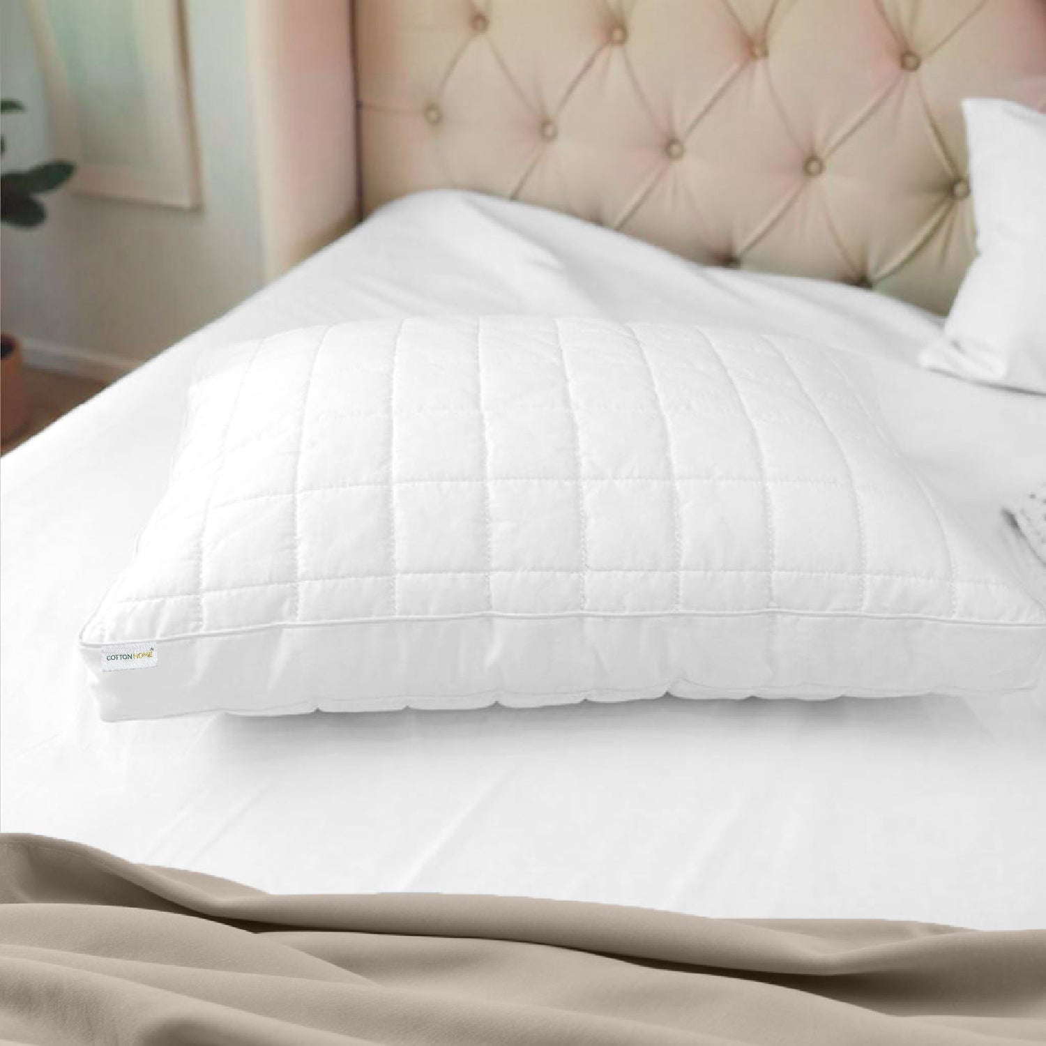 Sapphire Gazette Quilted  Premium Cotton Pillow with Down Alternative filling 50x70+3cm cm