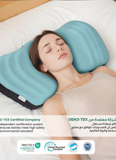 Cool Cervical Memory Foam Pillow Ergonomic Neck Support Blue 62x38x8.5CM - Cotton Home