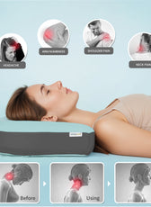 Cool Cervical Memory Foam Pillow Ergonomic Neck Support Blue 62x38x8.5CM - Cotton Home