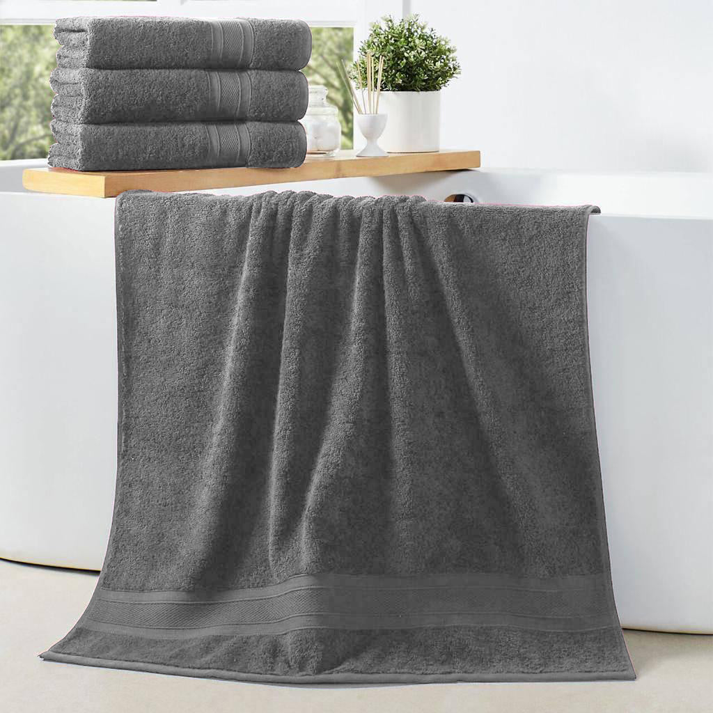 Cotton Bath Towel 70x140 CM 4 Piece Set, Charcoal