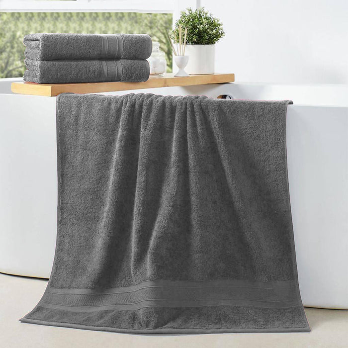 Cotton Bath Towel 70x140 CM 2 Piece Set, Charcoal