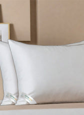 Beverly Side Sleeper Ultra Soft Pack of 2 Cotton Pillow with Gray Cord for Ultimate Support  50x75cm 1200grams - Cotton Home