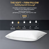 Elite Medium Size Soft Pack of 2 Pillow with Gray Cord for Ultimate Support Ergonomically designed suitable for Back Sleeper and Side Sleeper 50x70CM 900grams