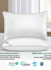 Beverly Side Sleeper Ultra Soft Pack of 2 Cotton Pillow with Gray Cord for Ultimate Support  50x75cm 1200grams - Cotton Home