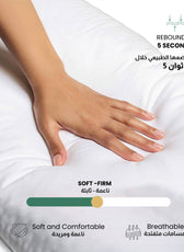 Beverly Side Sleeper Ultra Soft Pack of 2 Cotton Pillow with Gray Cord for Ultimate Support  50x75cm 1200grams - Cotton Home