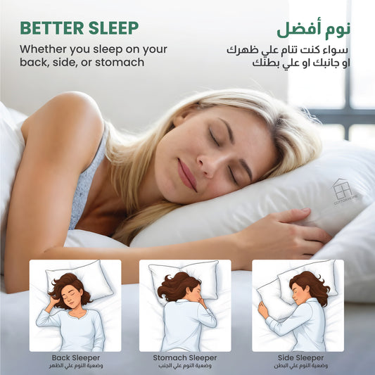 Premium Quality Medium Majestic Pillow Pack of 2 Suitable for Back Sleeper Pillow 48x70 cm