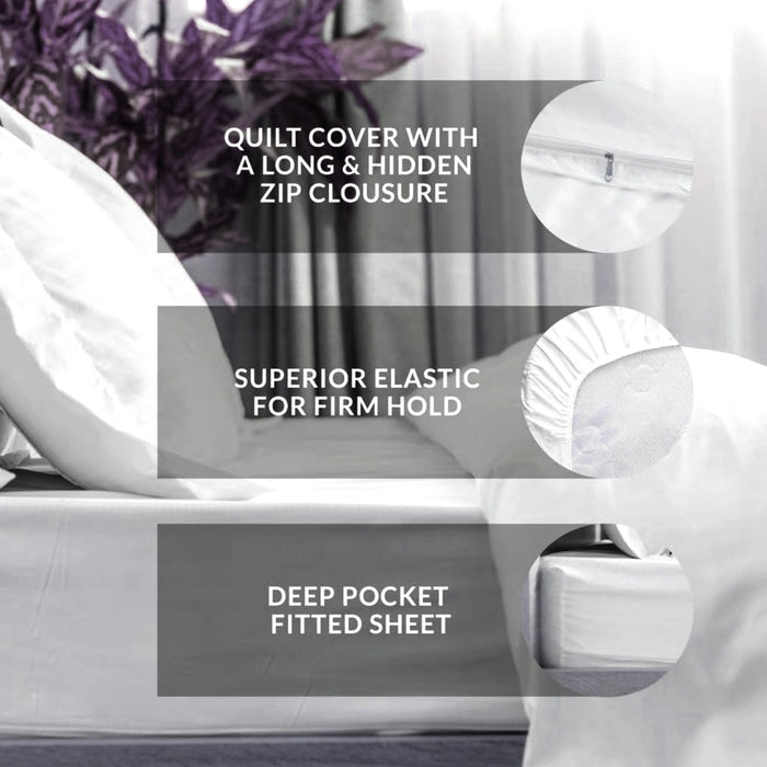 Premium Quality Super Soft King Size 6 pieces Duvet Cover Set 220x240cm Grey and White