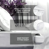 Premium Quality Super Soft King Size 6 pieces Duvet Cover Set 220x240cm Dark Grey