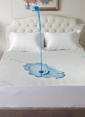 Premium Coolent Mattress Protector 160x200+35CM Breathable & Waterproof - Cotton Home
