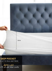 Premium Coolent Mattress Protector 180x200+35CM Breathable & Waterproof - Cotton Home