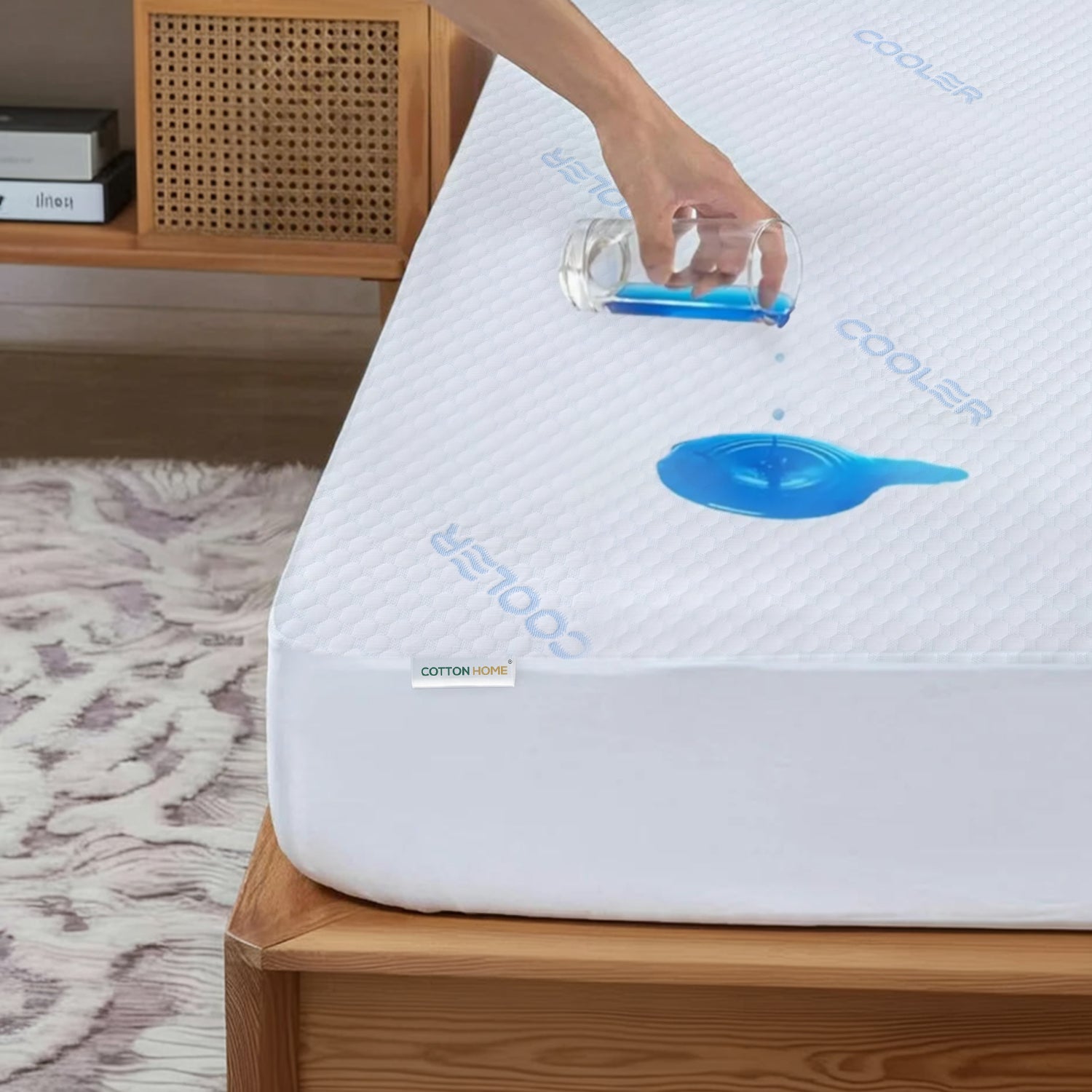 Premium Coolent Mattress Protector 120x200+35CM Breathable & Waterproof