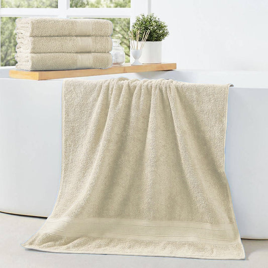 Cotton Bath Towel 70x140 CM 4 Piece Set, Cream