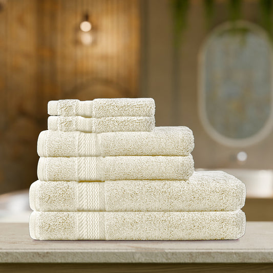 Cotton Home Ultimate Towel Collection - 6 Piece Bundle Cream - Cotton Home