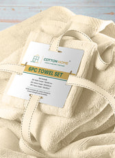 Cotton Home Ultimate Towel Collection - 6 Piece Bundle Cream - Cotton Home