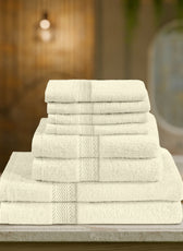 Cotton Home Ultimate Towel Collection - 8 Piece Bundle Cream - Cotton Home