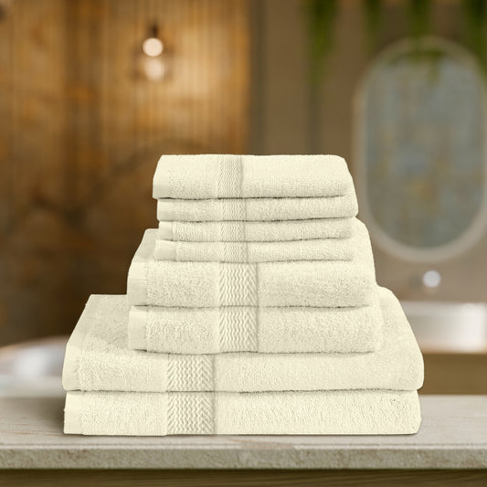 Cotton Home Ultimate Towel Collection - 8 Piece Bundle Cream - Cotton Home