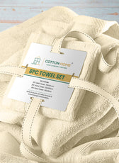 Cotton Home Ultimate Towel Collection - 8 Piece Bundle Cream - Cotton Home