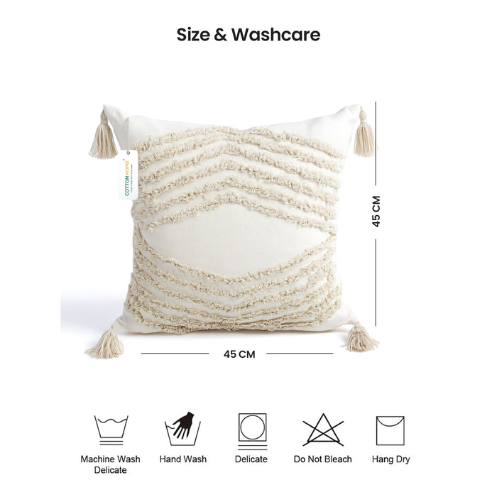 Boho Handcrafted Throw Pillow 45x45cm Geometric Embroidery Cushion with Arrow Design