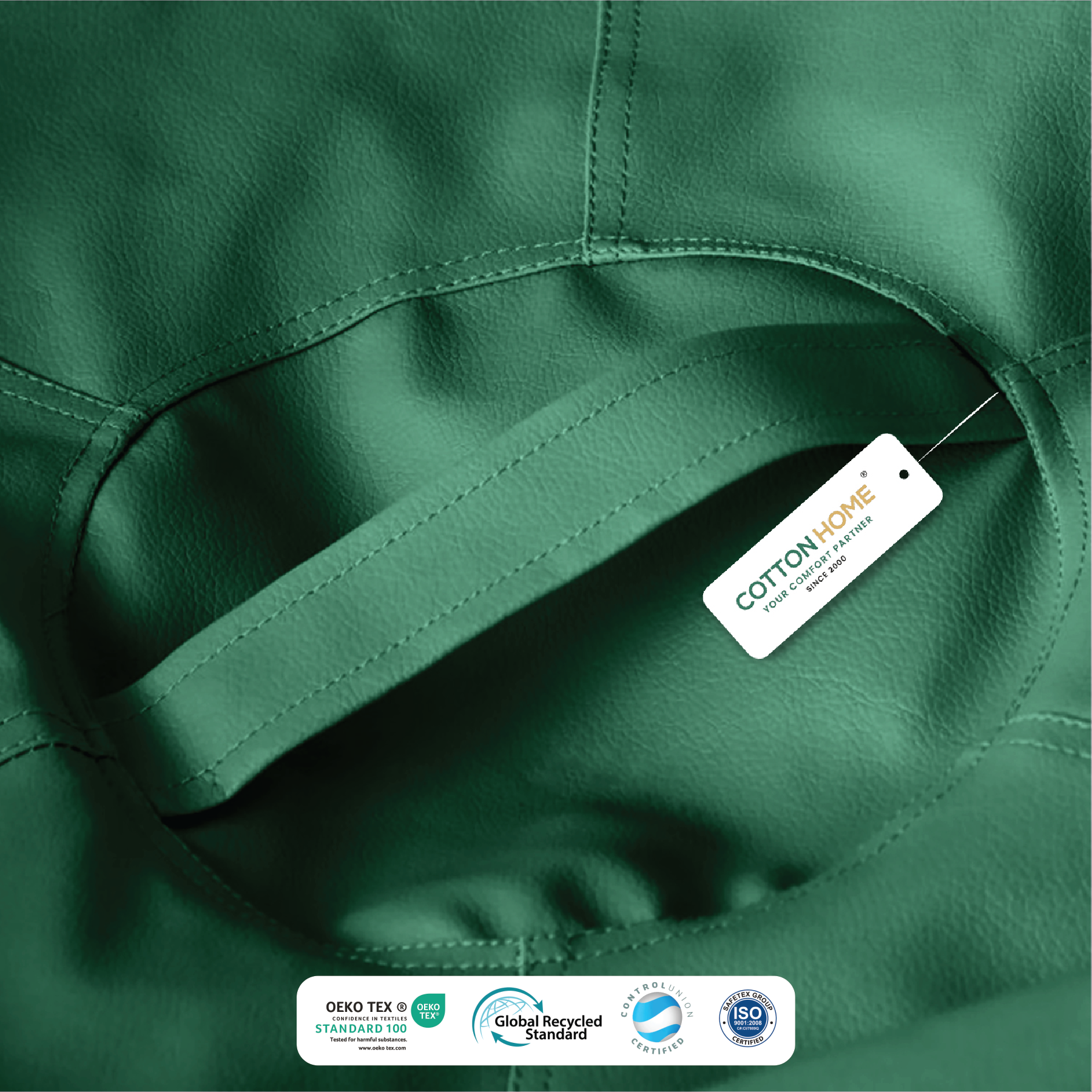 Kids Bean Bag Chair Premium PU Leather 50x80x80cm - Emerald Green