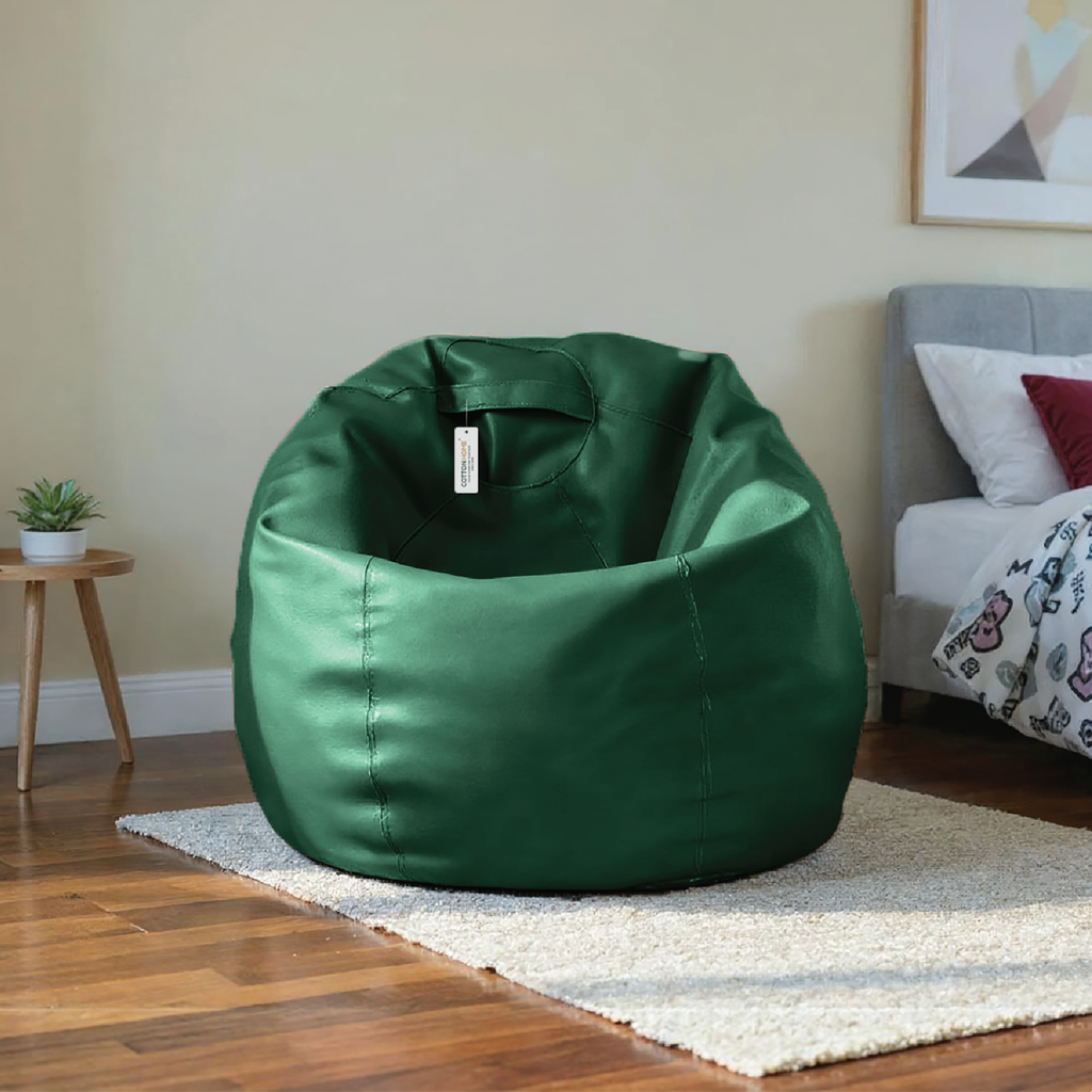 Buy Adult Bean Bag Chair Premium PU Leather 62x105cm Emerald