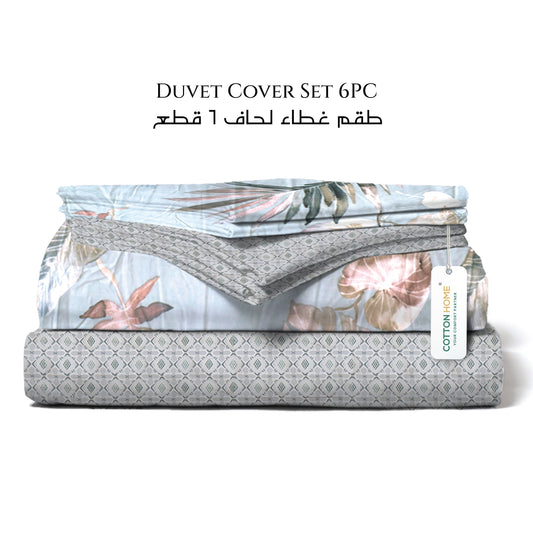 Garden Soft King Size Duvet Cover Set – 6 Pieces 220x240cm – Elegant Floral Bedding with Fitted Sheet & Pillowcases