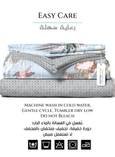 Garden Soft King Size Duvet Cover Set – 6 Pieces 220x240cm – Elegant Floral Bedding with Fitted Sheet & Pillowcases