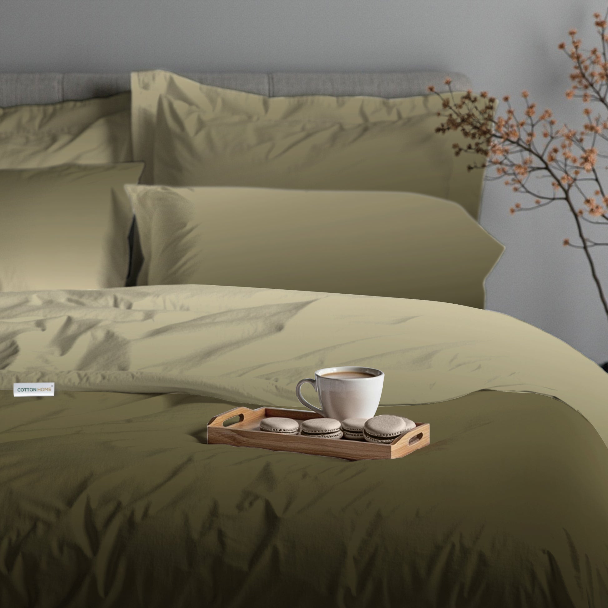 6 Piece Duvet Cover Set  220x240cm –  with Fitted Sheet & Pillowcases Earth