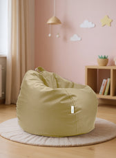 Kids Bean Bag Chair Premium PU Leather 50x80x80cm - Dark Beige