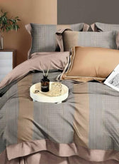 6 Pieces Duvet Cover Set –  220x240cm – Elegant goldenBedding