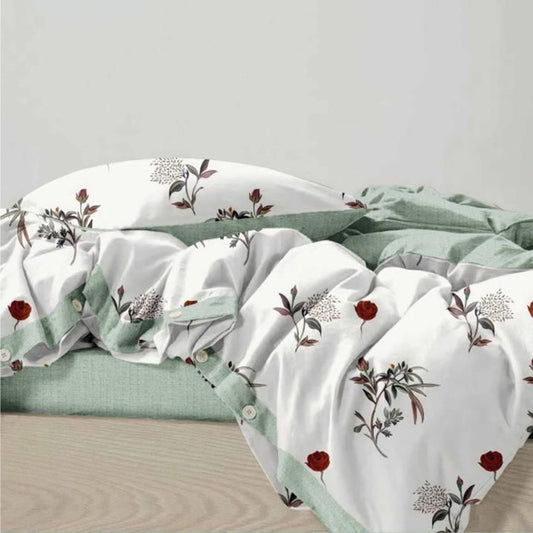 6 Pieces Duvet Cover Set –  220x240cm – Elegant Floral Bedding