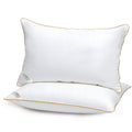 Royal Angler Dobby Premium King Pillow with Gold Cord Egyptian Cotton - White, 50x90cm - Loom