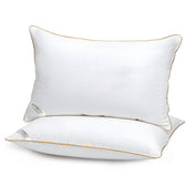 Royal Angler Dobby Premium King Pillow with Gold Cord Egyptian Cotton - White, 50x90cm - Loom